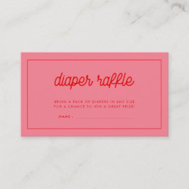 Roze Retro  Luier Raffle Informatiekaartje