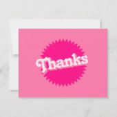 Roze Retro Malibu zegel | Bedankkaart (Voorkant)