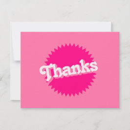 Roze Retro Malibu zegel | Bedankkaart