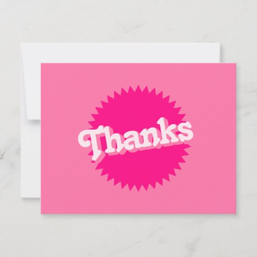 Roze Retro Malibu zegel | Bedankkaart (Voorkant)