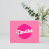 Roze Retro Malibu zegel | Bedankkaart (Staand voorkant)