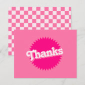 Roze Retro Malibu zegel | Bedankkaart (Voorkant / Achterkant)