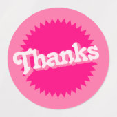 Roze Retro Malibu zegel | Labels (Design 1)