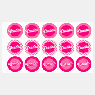 Roze Retro Malibu zegel Labels