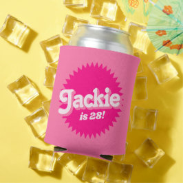 Roze Retro Malibu zegel | Verjaardag Blikjeskoeler