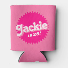 Roze Retro Malibu zegel | Verjaardag Blikjeskoeler