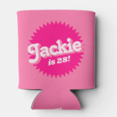 Roze Retro Malibu zegel | Verjaardag Blikjeskoeler (Achterkant)