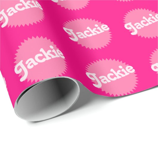 Roze Retro Malibu zegel | Verjaardag Cadeaupapier (Rol Hoek)