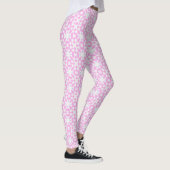 Roze Retro Margrietpatroon Leggings (Rechts)