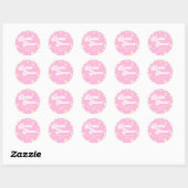 Roze Retro Marguerite Bloem Bloem Bruiloft Feest Ronde Sticker (Vel)