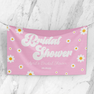 Roze Retro Marguerite Bloem Bloemstuk Bruiloft Fee Spandoek