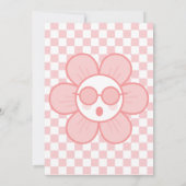 Roze Retro Meisje 10e Verjaardag Uitnodiging (Achterkant)