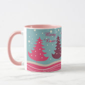  roze Retro Merry kerstboom, meisje Mok (Links)
