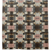Roze Retro Mid Century Modern Douchegordijn (Voorkant)