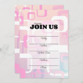 Roze Retro Mid-Century Modern Opvulbaar Kaart (Voorkant / Achterkant)