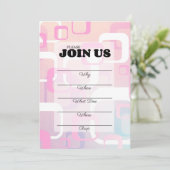 Roze Retro Mid-Century Modern Opvulbare Kaart (Staand voorkant)