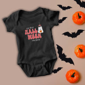Roze Retro Mijn Eerste Halloween met Leuke Ghost Romper