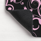 Roze retro Modern Floral Pattern Elegant Mousepad Muismat (Hoek)