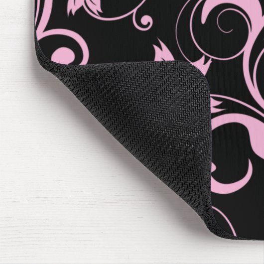 Roze retro Modern Floral Pattern Elegant Mousepad Muismat (Hoek)