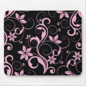 Roze retro Modern Floral Pattern Elegant Mousepad Muismat (Voorkant)