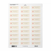 Roze Retro Monogram Eerste Letter Terug Adres Etiket (Full Sheet)