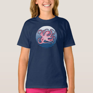 Roze retro Octopus T-Shirt