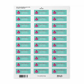 Roze Retro Ornament Kerstmis Etiket (Full Sheet)