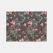 Roze Retro Paddestoel Fleece Deken (Voorkant (Horizontaal))