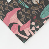 Roze Retro Paddestoel Fleece Deken (Hoek)