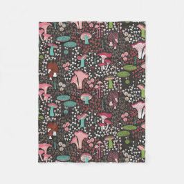 Roze Retro Paddestoel Fleece Deken