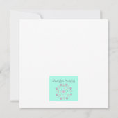 Roze retro palmbomen en auto kaart (Achterkant)