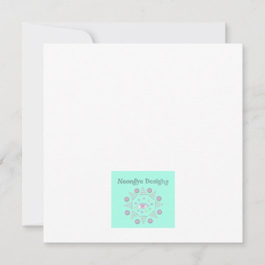 Roze retro palmbomen en auto kaart (Achterkant)