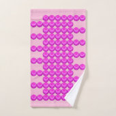 Roze retro patroon in trendy stijl bad handdoek (Handdoek)