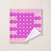 Roze retro patroon in trendy stijl bad handdoek (Wasdoekje)