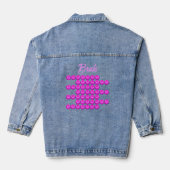 Roze retro patroon in trendy stijl, cool denim jacket (Achterkant)