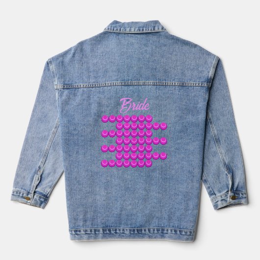 Roze retro patroon in trendy stijl, cool denim jacket (Achterkant)