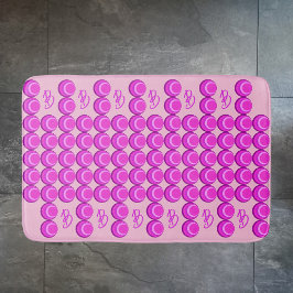 Roze retro patroon in trendy stijl met monogram badmat