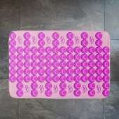 Roze retro patroon in trendy stijl met monogram badmat
