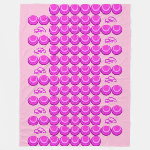 Roze retro patroon in trendy stijl met monogram fleece deken