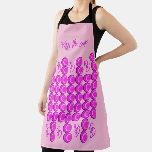 Roze retro patroon in trendy stijl met monogram schort (Insitu)