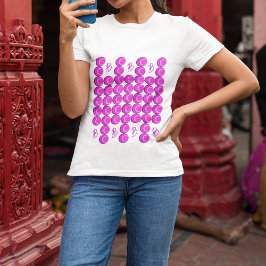 Roze retro patroon in trendy stijl met monogram t-shirt