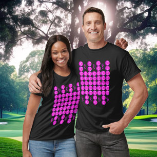 Roze retro patroon in trendy stijl met monogram t-shirt