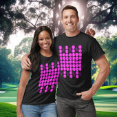 Roze retro patroon in trendy stijl met monogram t-shirt