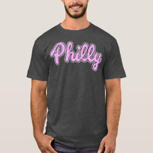 Roze Retro Philly Script Throwback Philly Fan Favo T-shirt