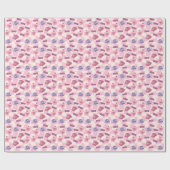 Roze Retro Pixel Hart Cadeaupapier  (Vlak)