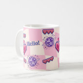 Roze Retro Pixel Hart Mok (Voorkant links)