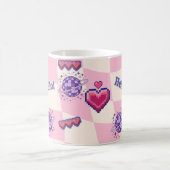 Roze Retro Pixel Hart Mok (Center)