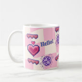 Roze Retro Pixel Hart Mok (Links)