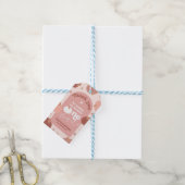 Roze Retro Pompoen 1e Verjaardag Bedankt Tag Cadeaulabel (Met Touw)