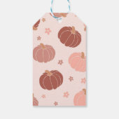 Roze Retro Pompoen 1e Verjaardag Dank u Label Cadeaulabel (Achterkant)